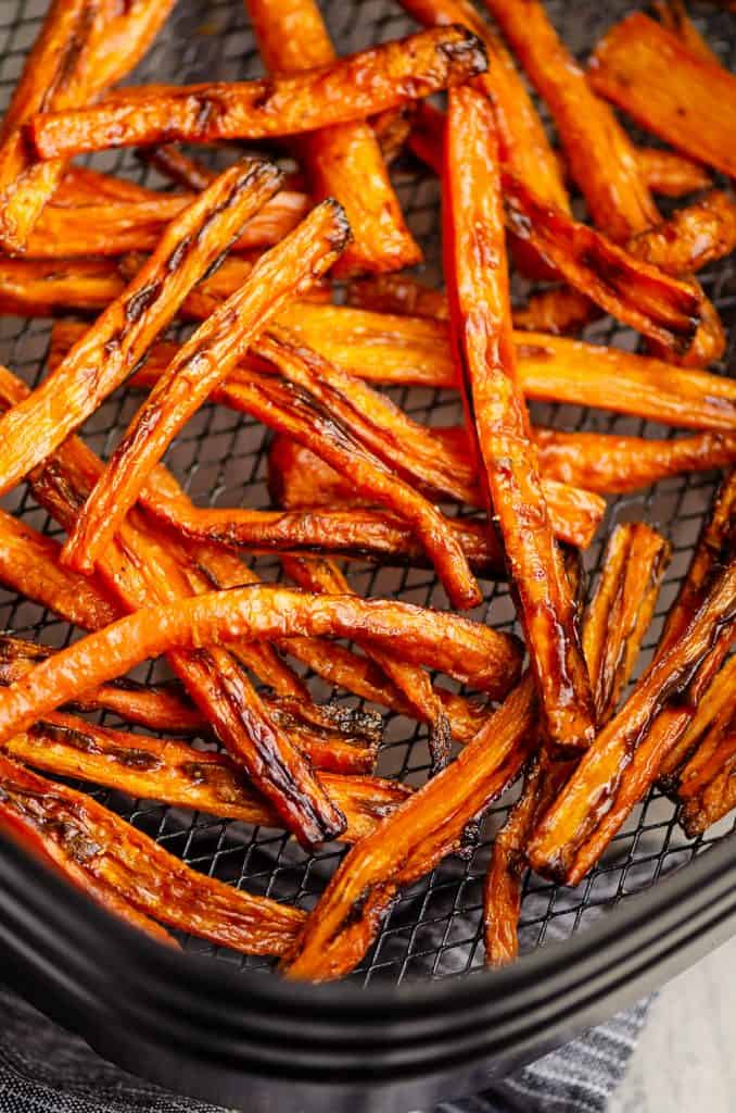 Crispy Carrot Fries in Air Fryer basket