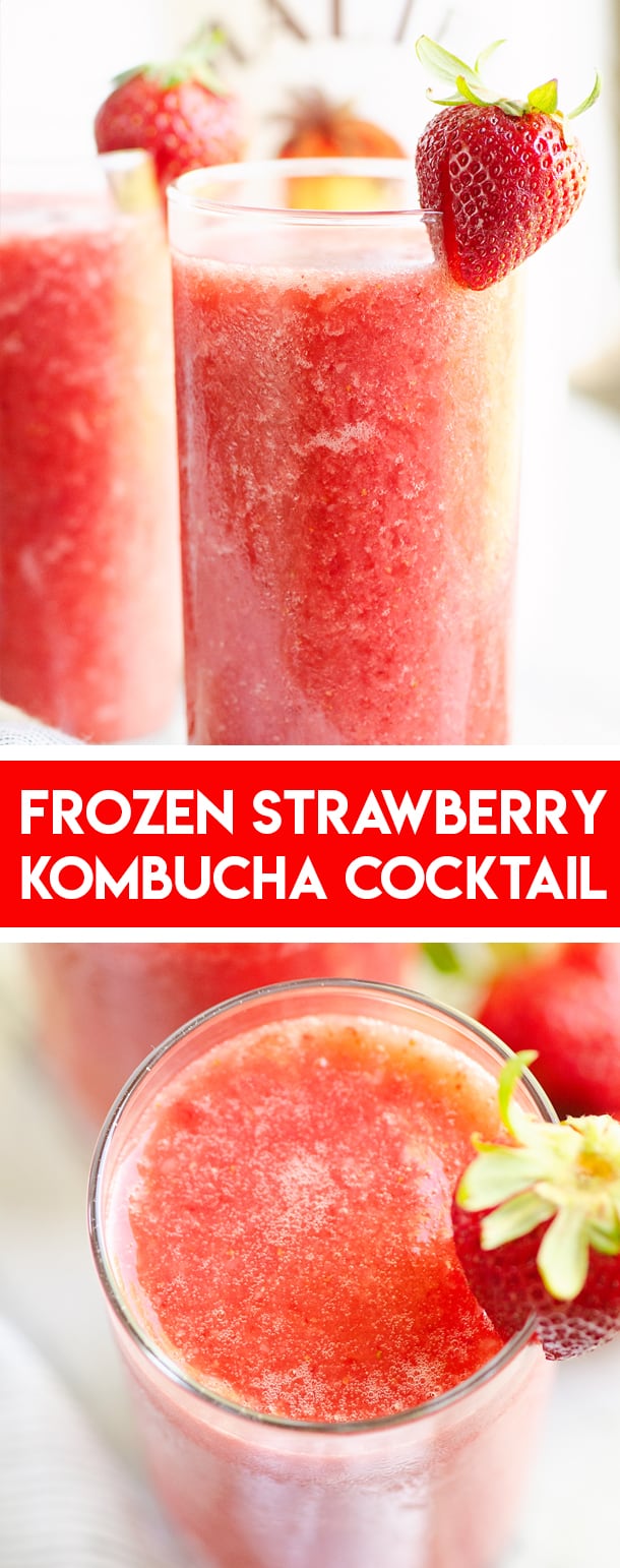 Frozen Strawberry Malibu Kombucha Cocktail