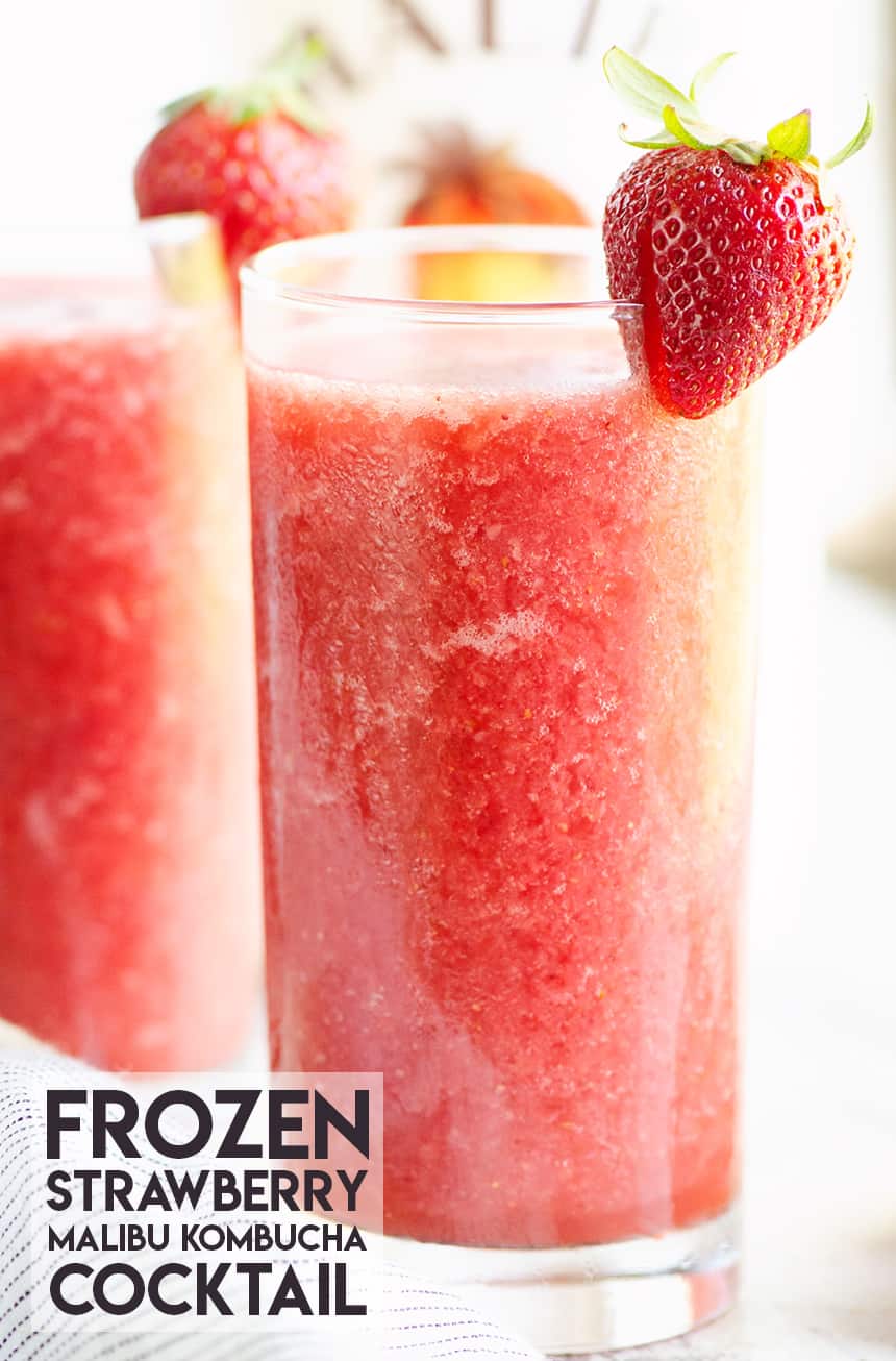 Frozen Strawberry Malibu Kombucha Cocktail