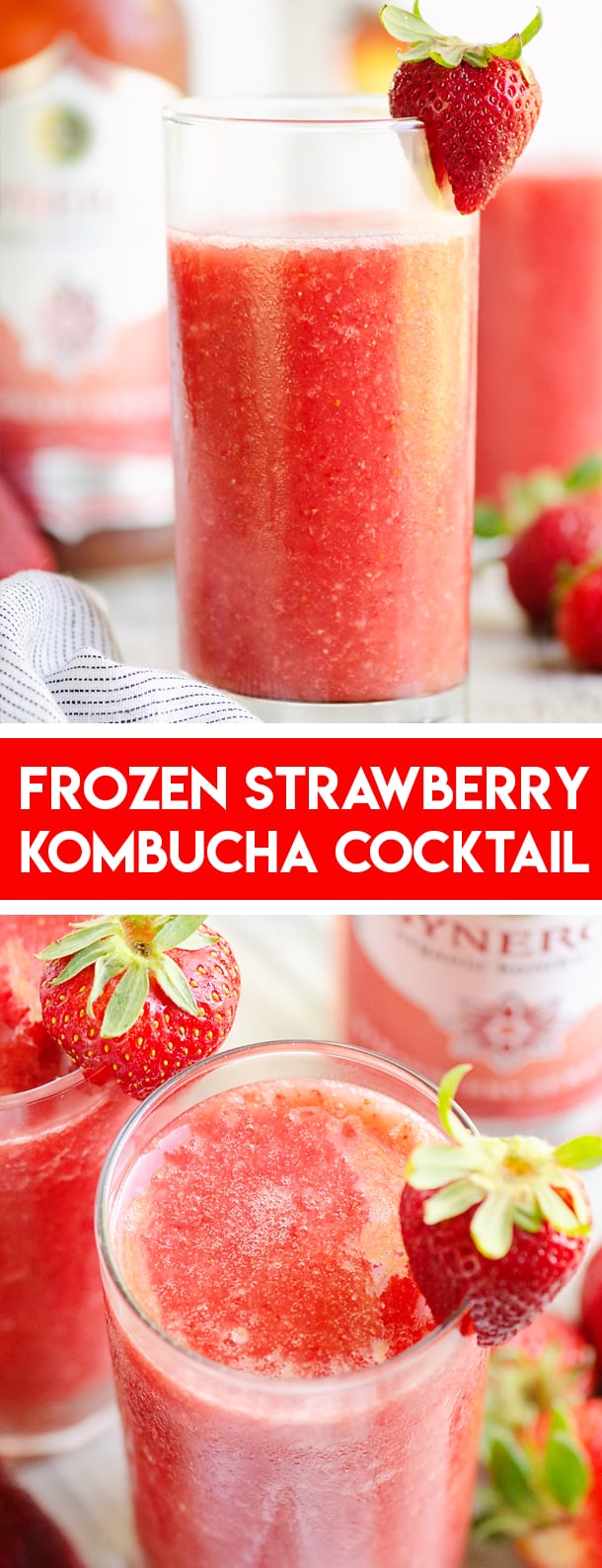 Frozen Strawberry Malibu Kombucha Cocktail