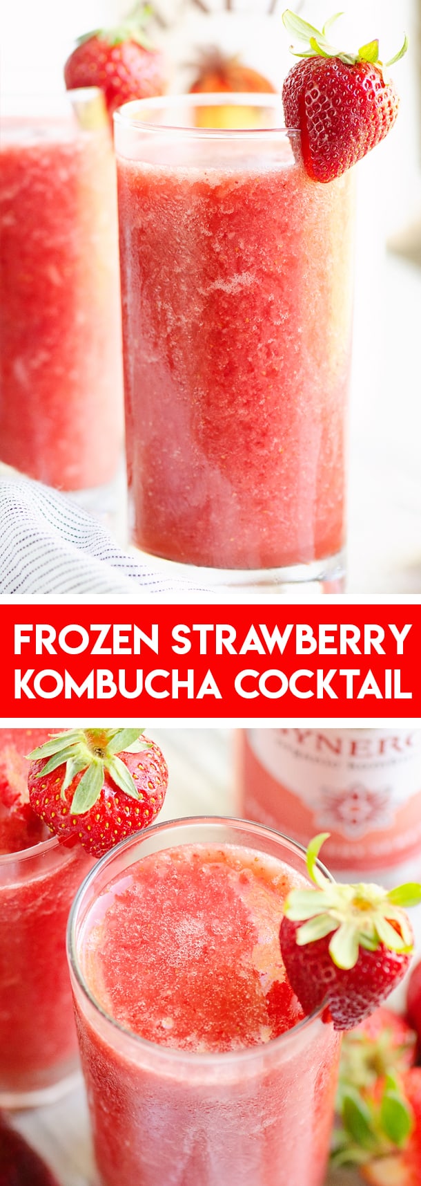 Frozen Strawberry Malibu Kombucha Cocktail