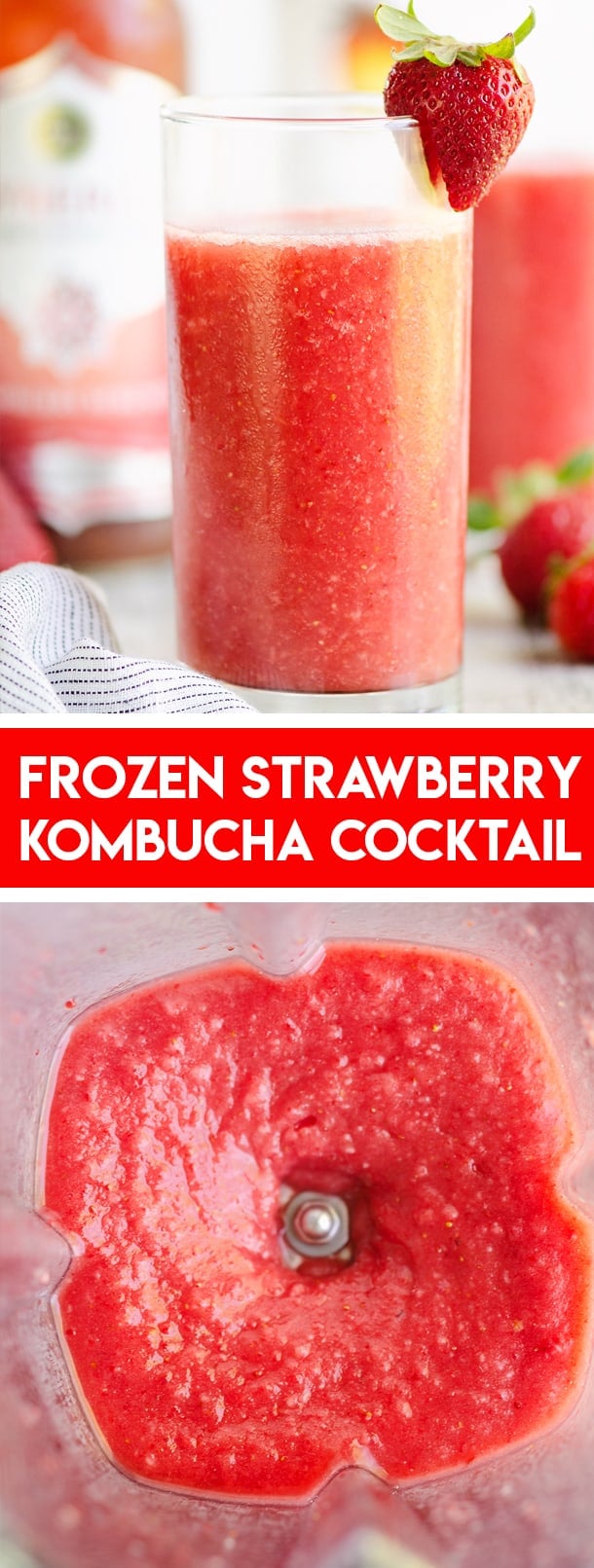 Frozen Strawberry Malibu Kombucha Cocktail