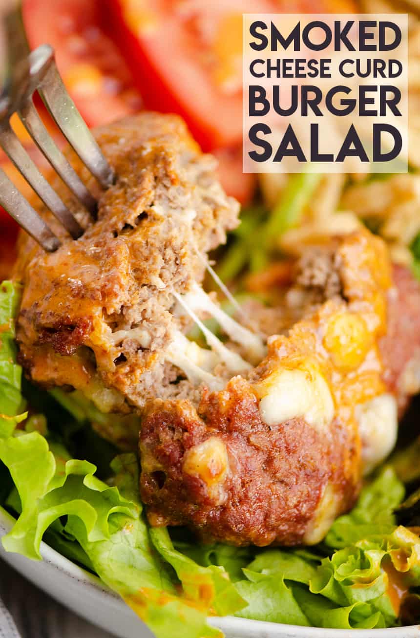 Smoked Cheese Curd Burger Salad