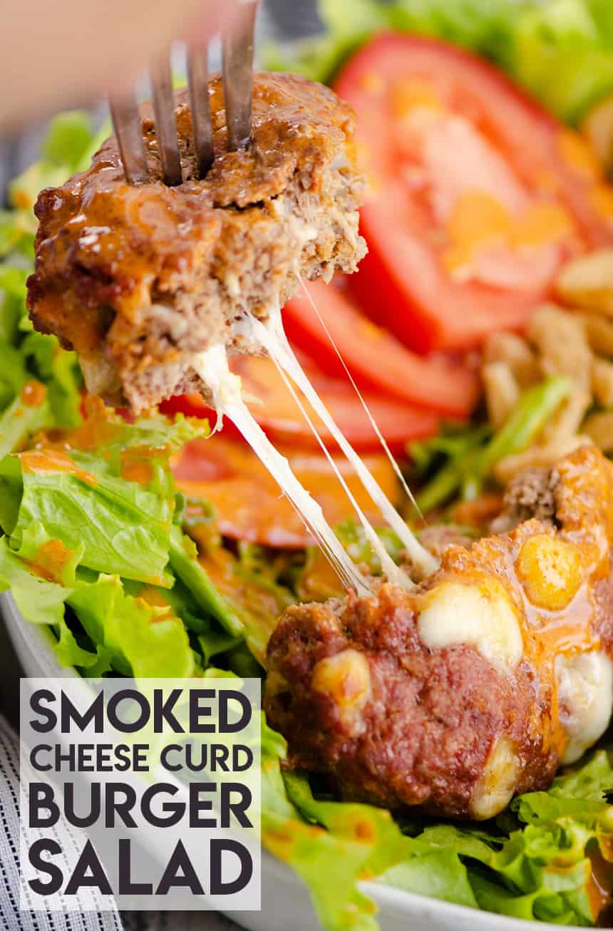 Smoked Cheese Curd Burger Salad