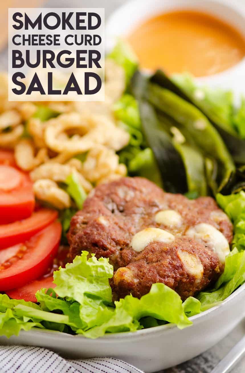 Smoked Cheese Curd Burger Salad