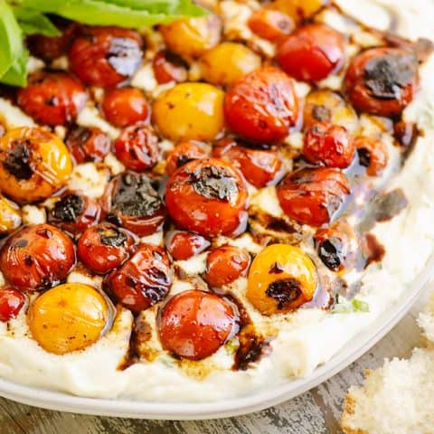 Caprese Whipped Goat Cheese Dip