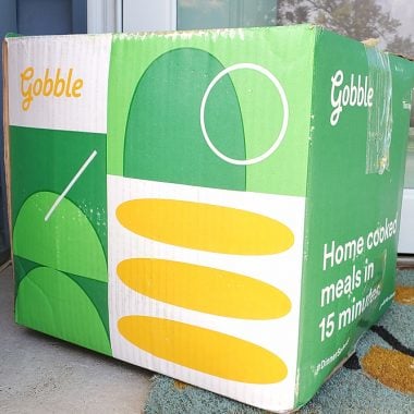 Gobble Meal Delivery Service Kit box on front step