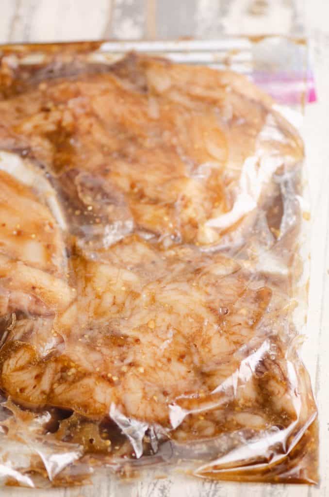 Honey Balsamic Chicken marinating in bag