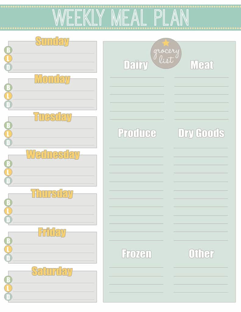 Free Printable Weekly Meal Planner + Calendar Free Printable Weekly Meal Planner + Calendar