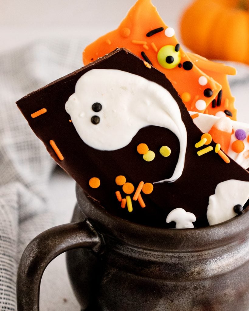 alloween Ghost Bark in black mug