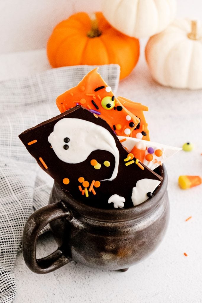 alloween Ghost Bark in black mug