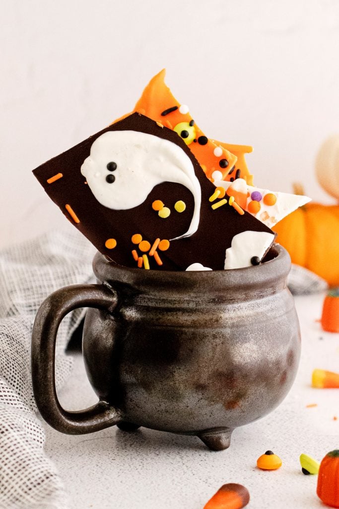 alloween Ghost Bark in black mug