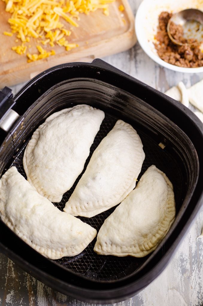 baking calzones in the airfryer basket