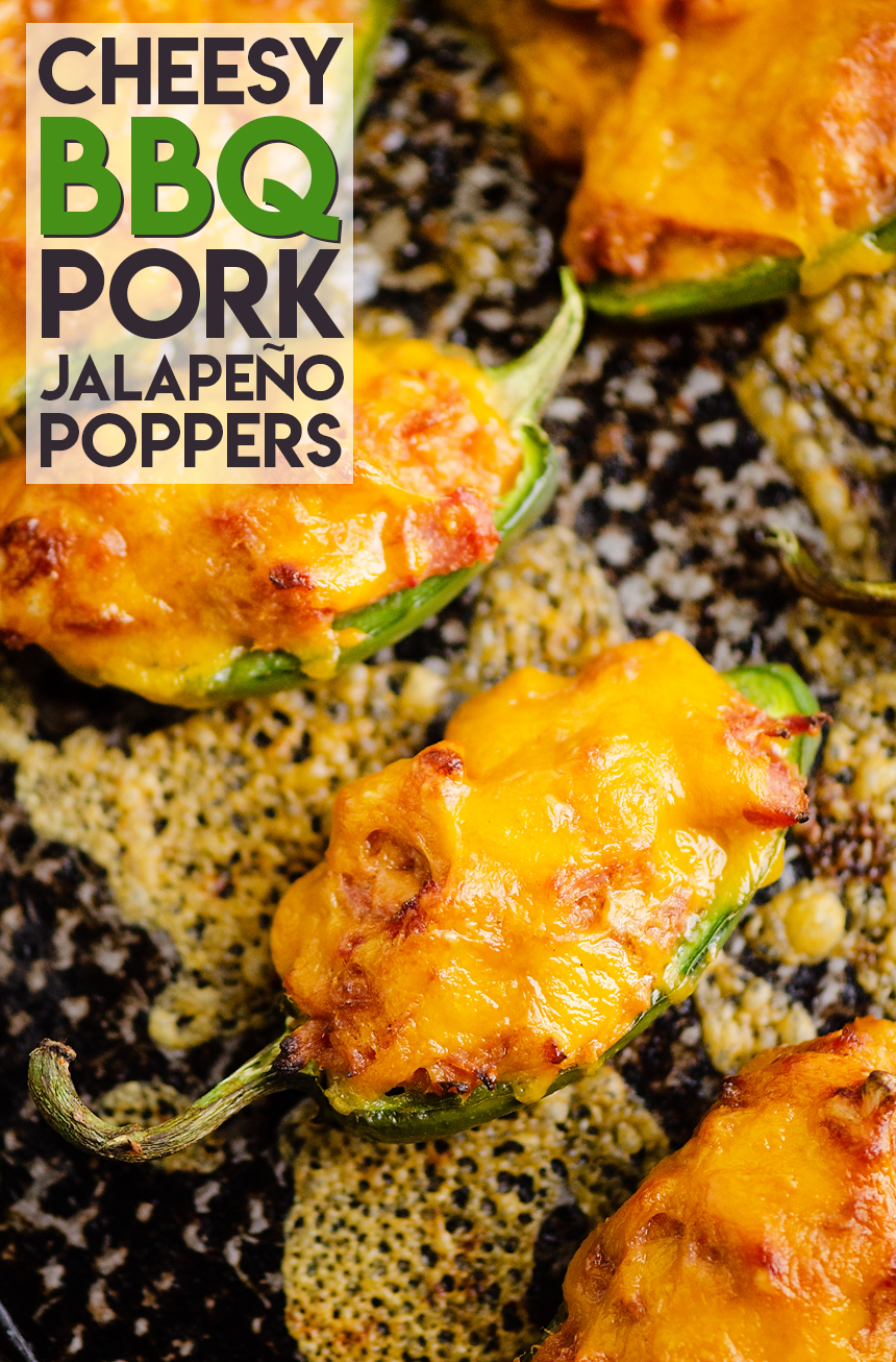 Cheesy BBQ Pork Jalapeno Poppers