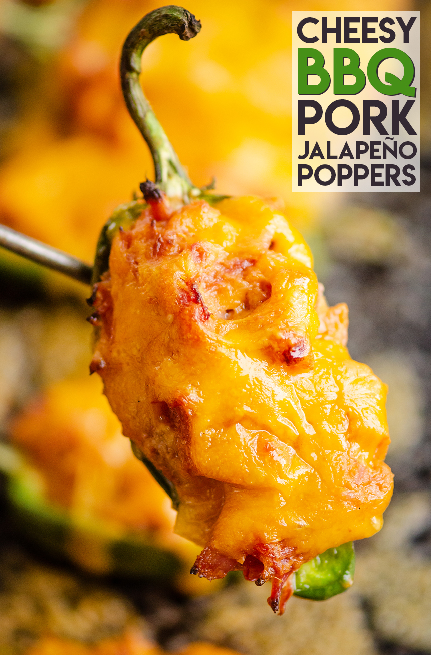 Cheesy BBQ Pork Jalapeno Poppers
