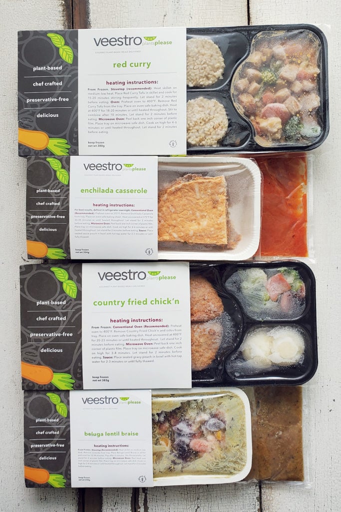 Veestro Plant Based Meals on table