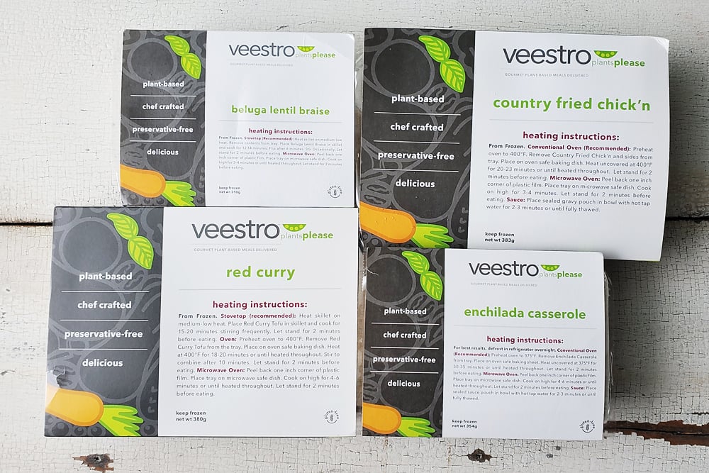 Veestro Plant Based Meals in packaging
