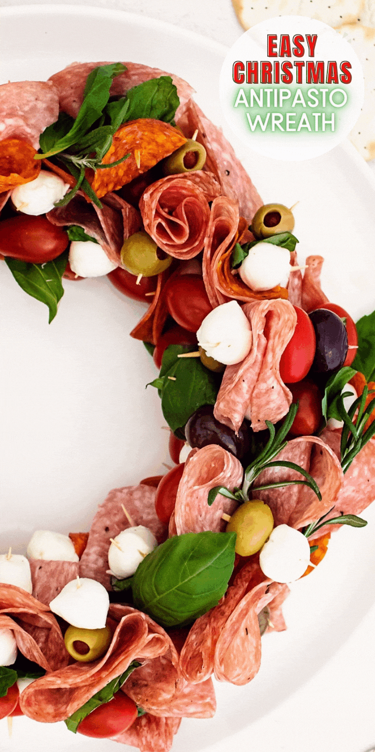 Easy Christmas Antipasto Wreath
