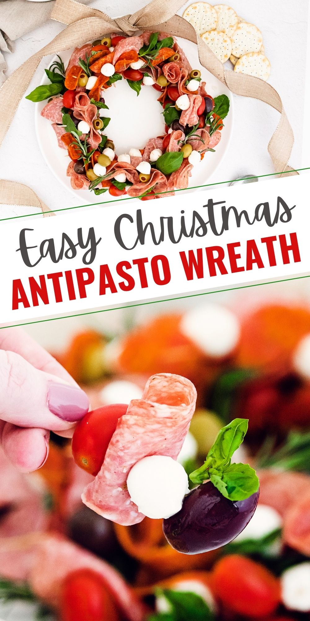 Easy Christmas Antipasto Wreath