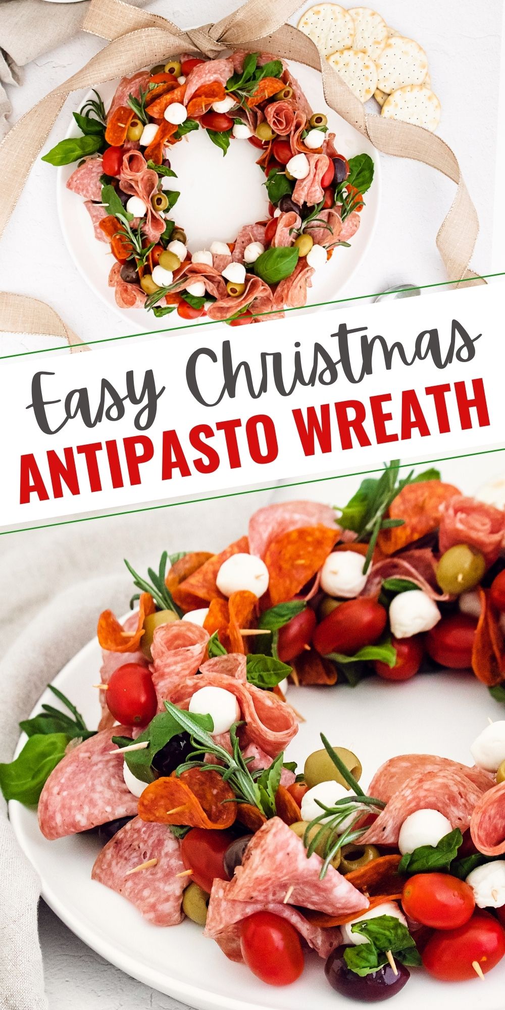 Easy Christmas Antipasto Wreath