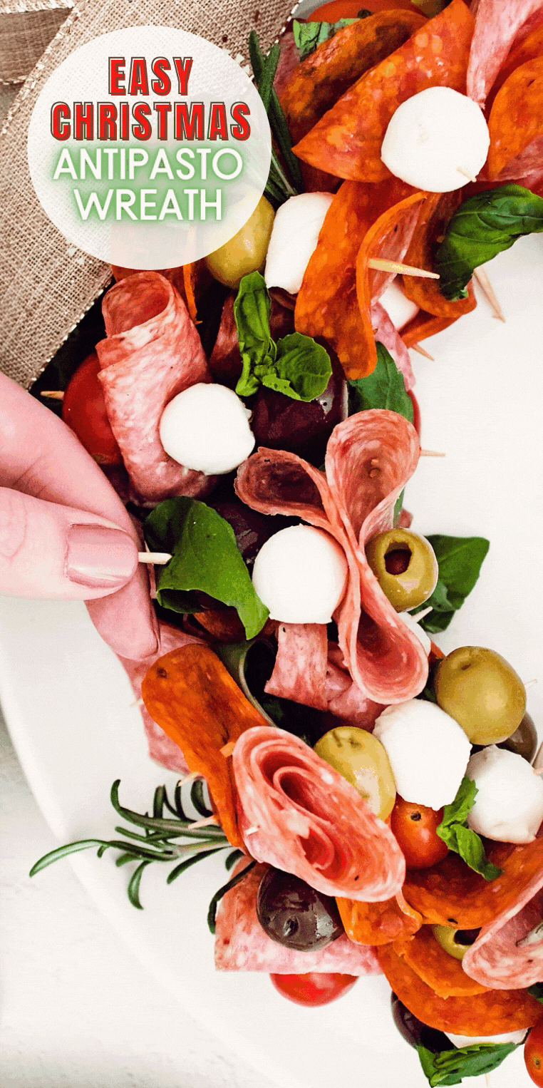 Easy Christmas Antipasto Wreath