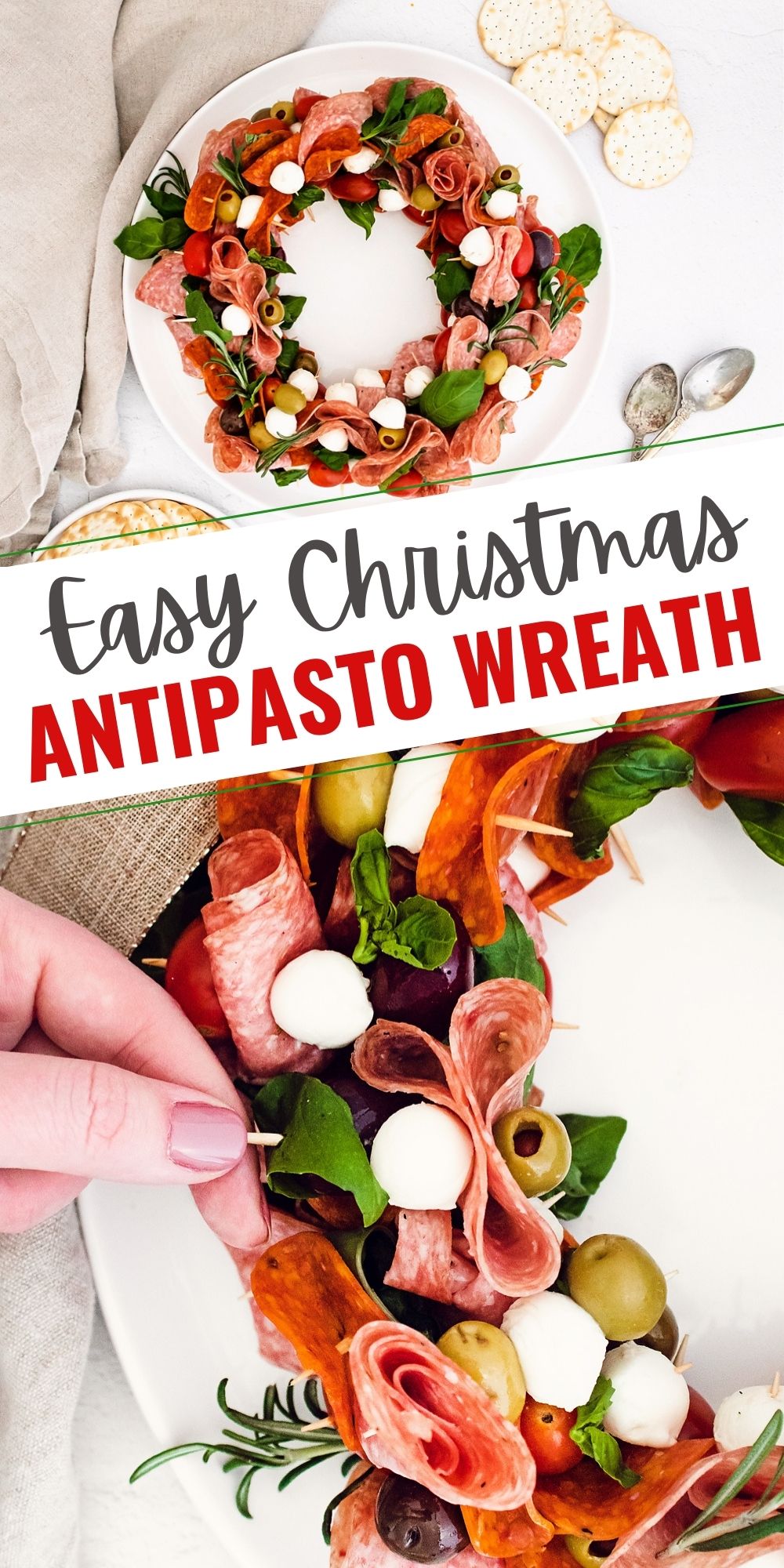 Easy Christmas Antipasto Wreath