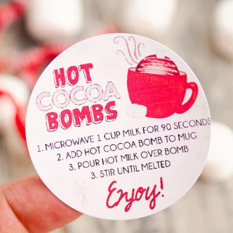 hot cocoa bomb instruction sticker