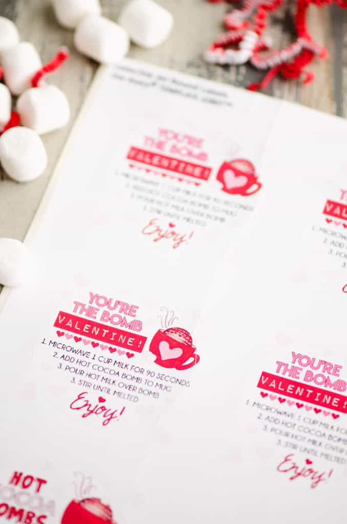 valentine hot cocoa bomb sticker sheet