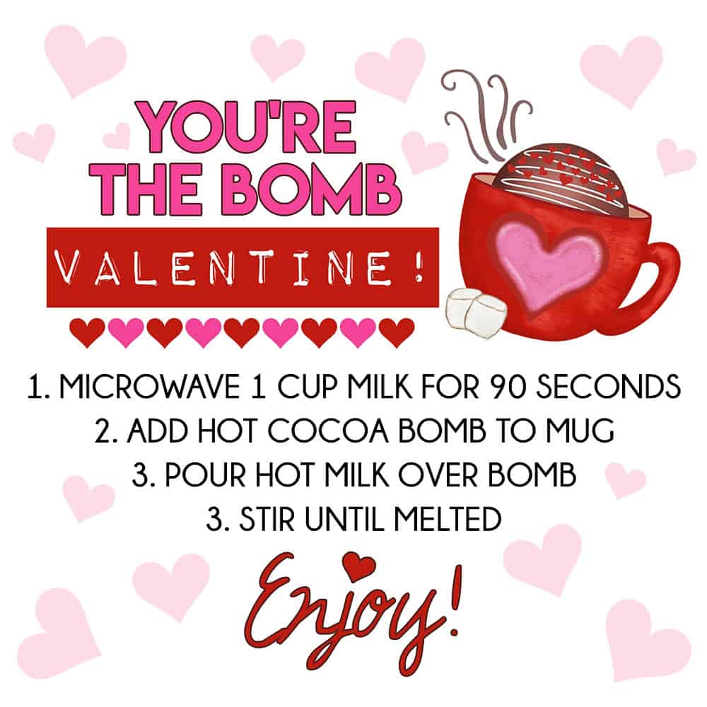 Free Printable Hot Chocolate Bomb Gift Tags