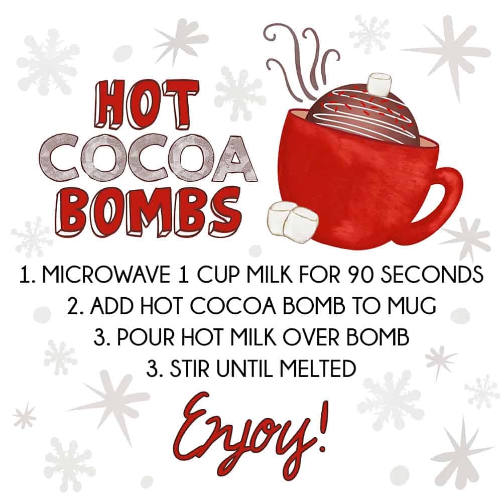 Free Printable Printable Hot Chocolate Bomb Labels