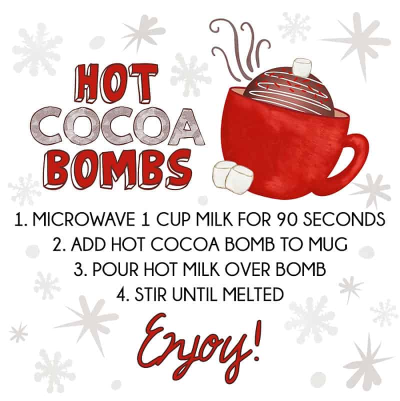 Free Printable Hot Cocoa Bomb Labels