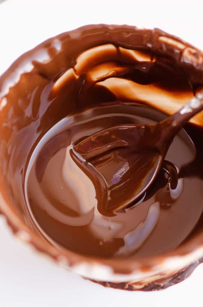 melted chocolate in bowl