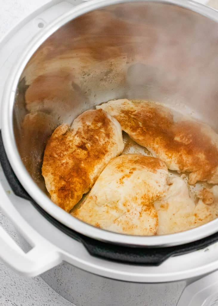 chicken breasts seared in Instant pot pressure cooker