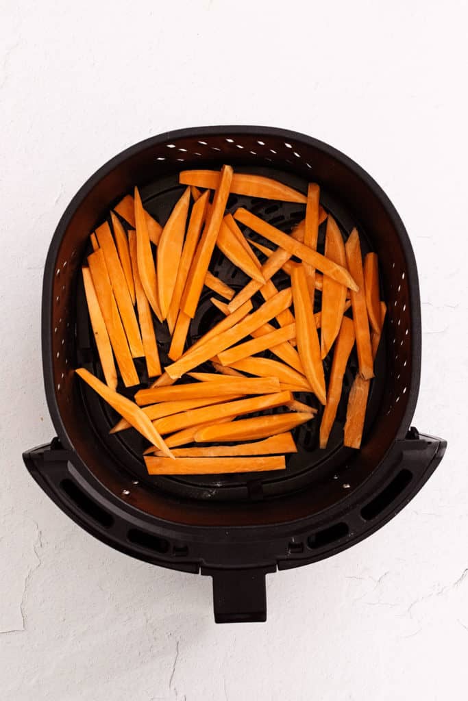 sweet potato fries in air fryer basket