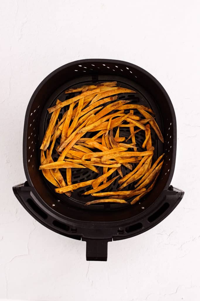 sweet potato fries in air fryer basket