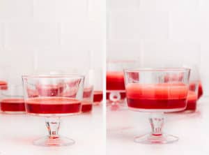 strawberry jello layered in cups