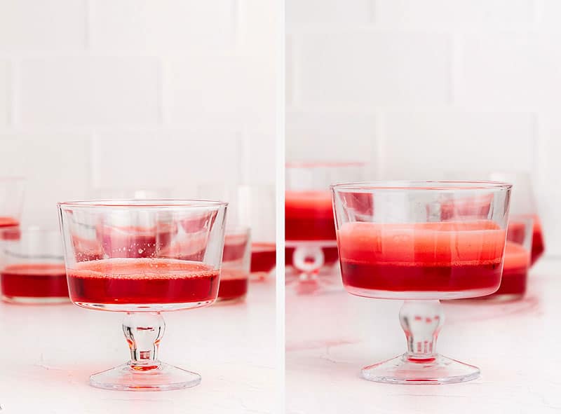 strawberry jello layered in cups
