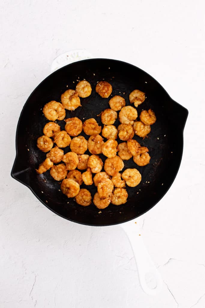 shrimp in cast iron skillet