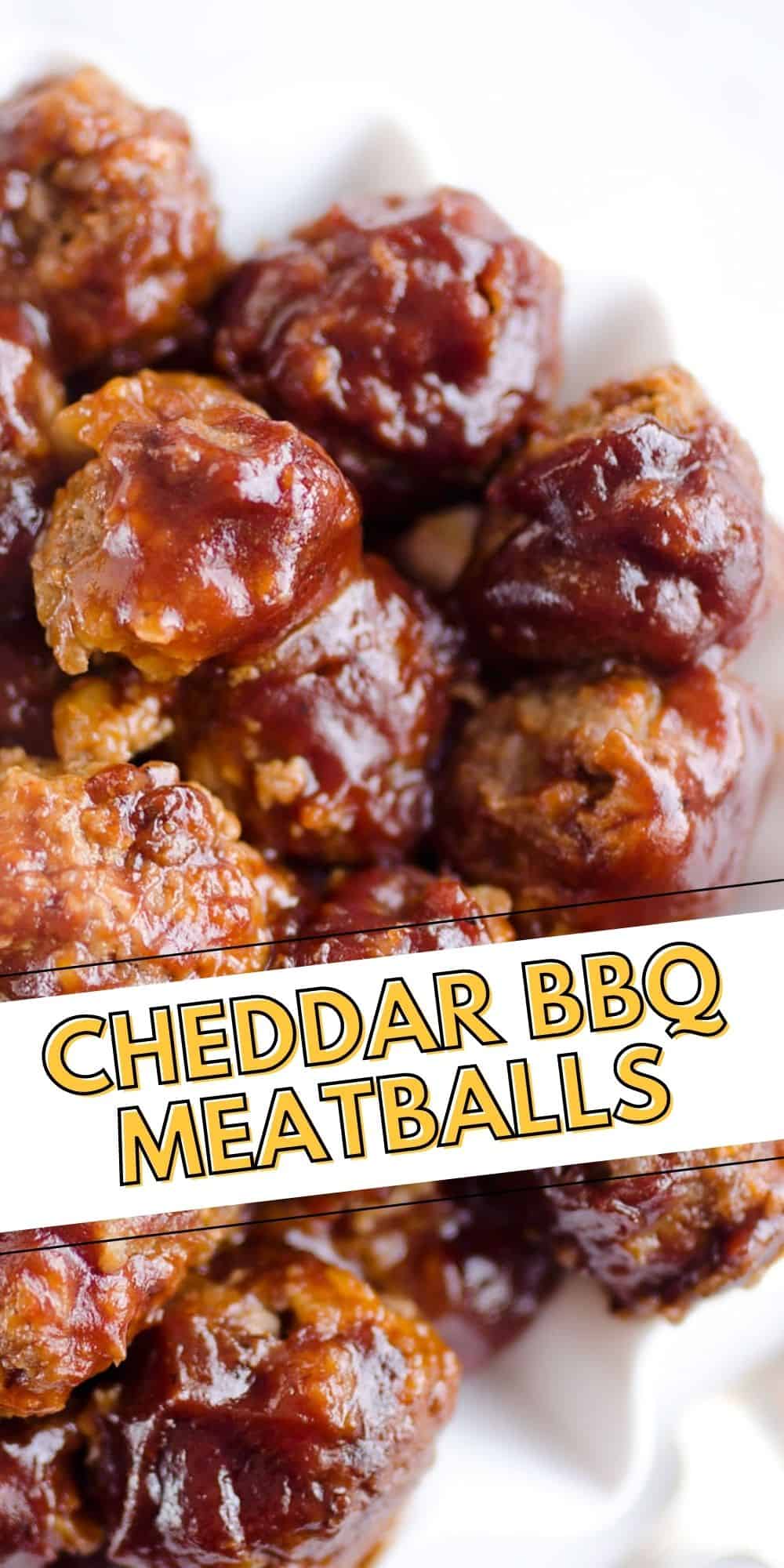 Crock Pot Cheddar BBQ Meatballs - Slow Cooker Dinner