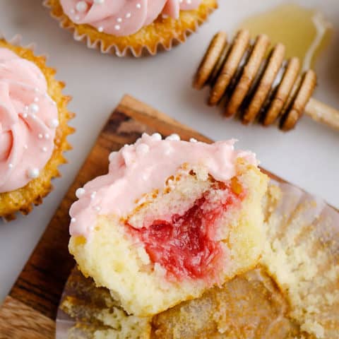 Rhubarb Honey Cupcakes