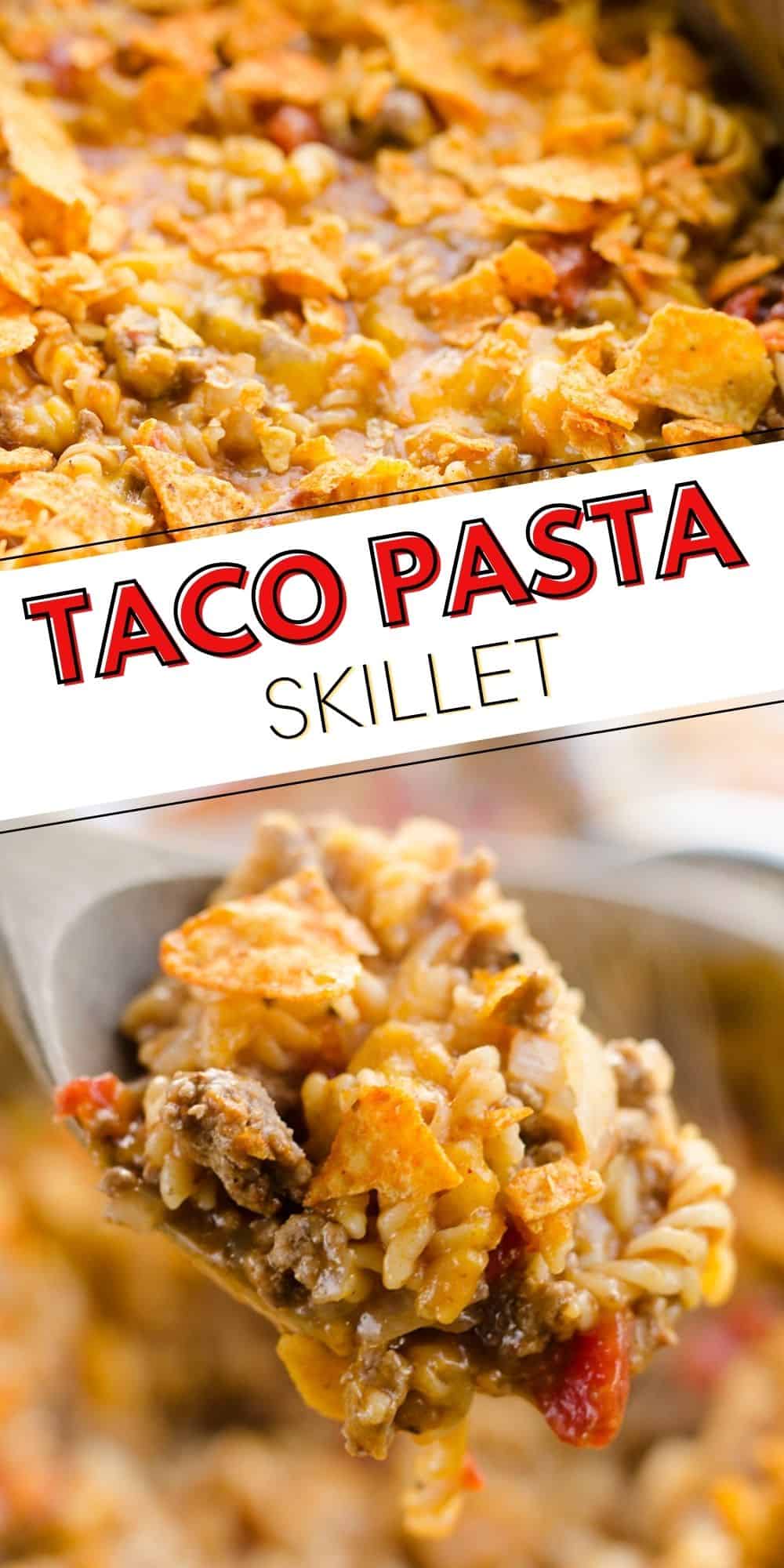 Cheesy Taco Pasta Skillet - 20 Minute Recipe