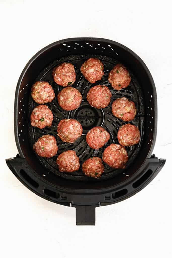 meatballs in air fryer basket