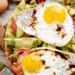 breakfast flatbread drizzled with balsamic glaze