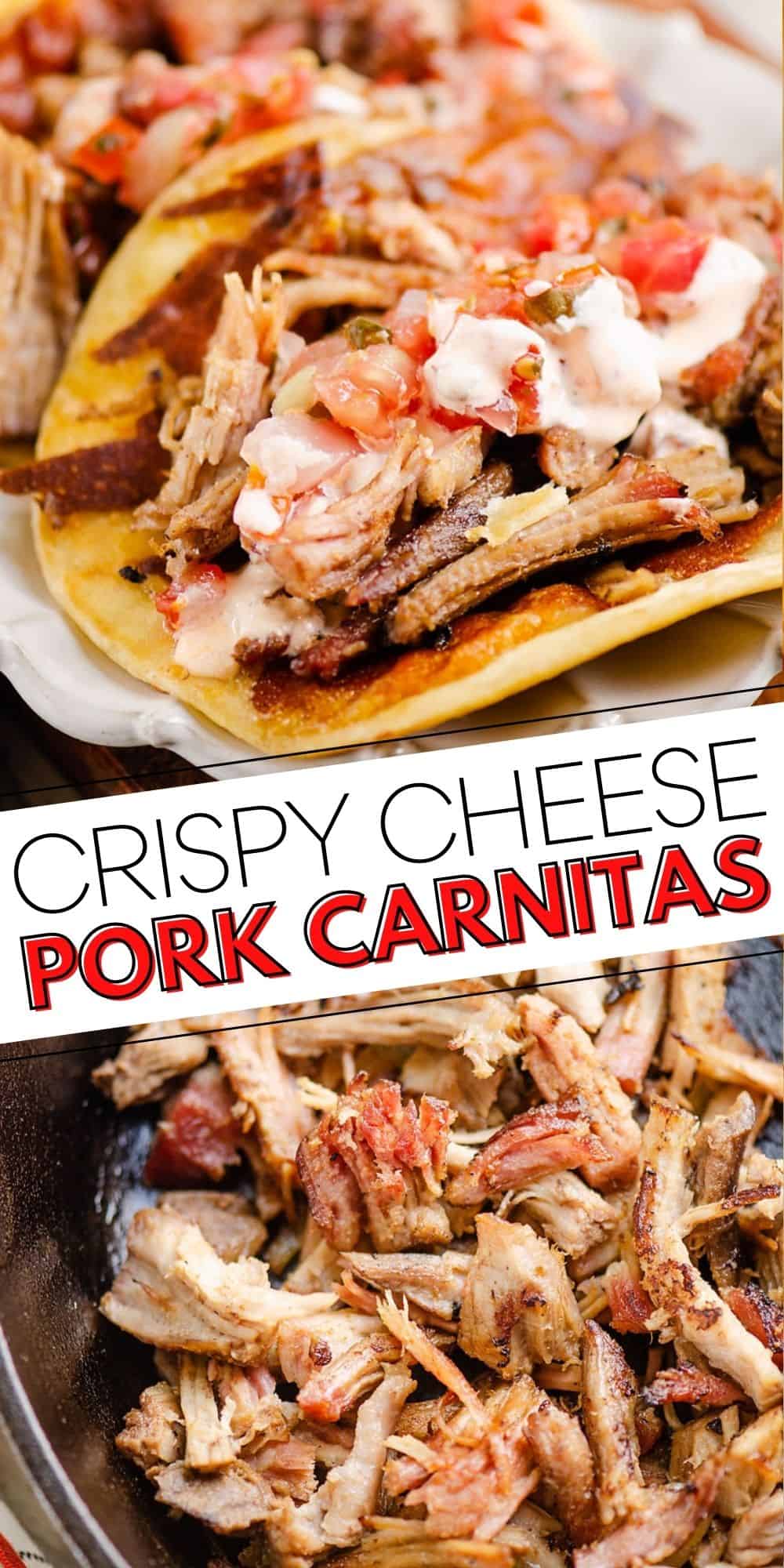 Crispy Cheese Pork Carnitas Tacos