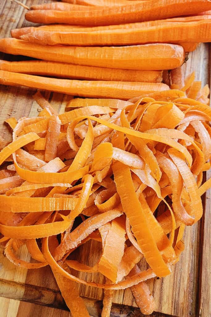 carrots peeled on cutting board