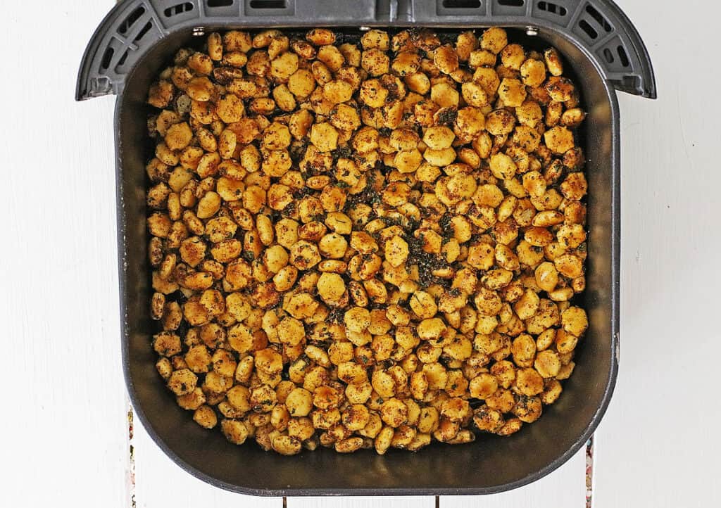 Taco Oyster Crackers in Air Fryer Basket