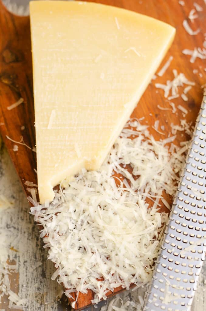 parmesan reggiano grated with microplane