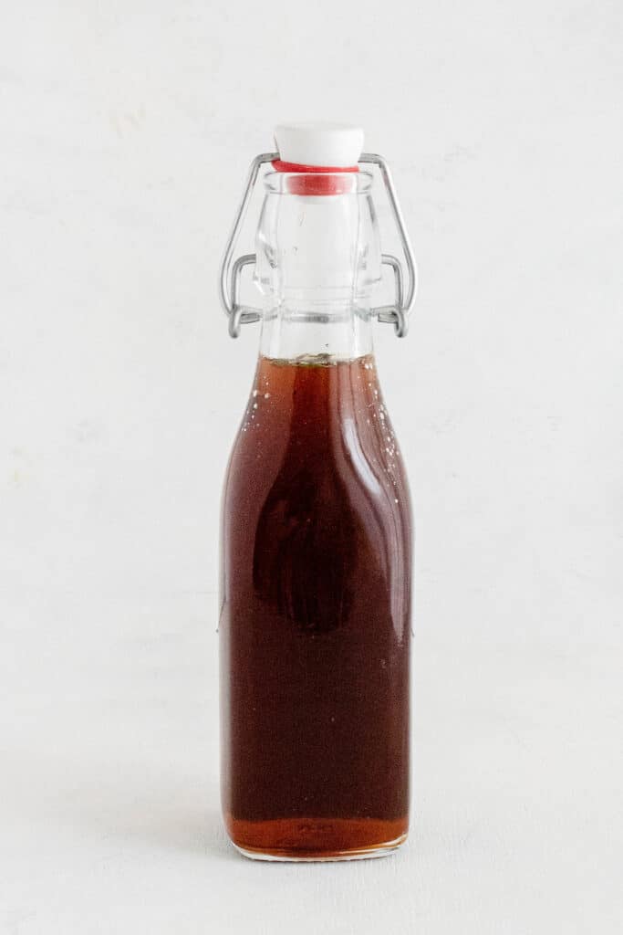 cinnamon brown sugar simple syrup in glass jar