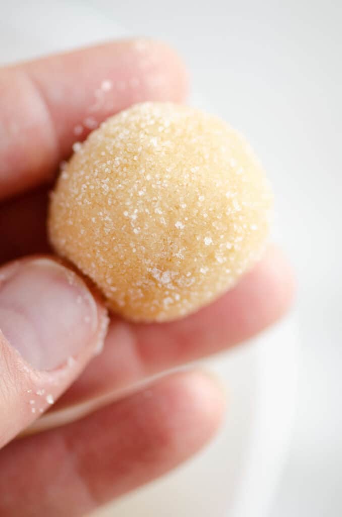 peanut blossom dough rolled in sugar