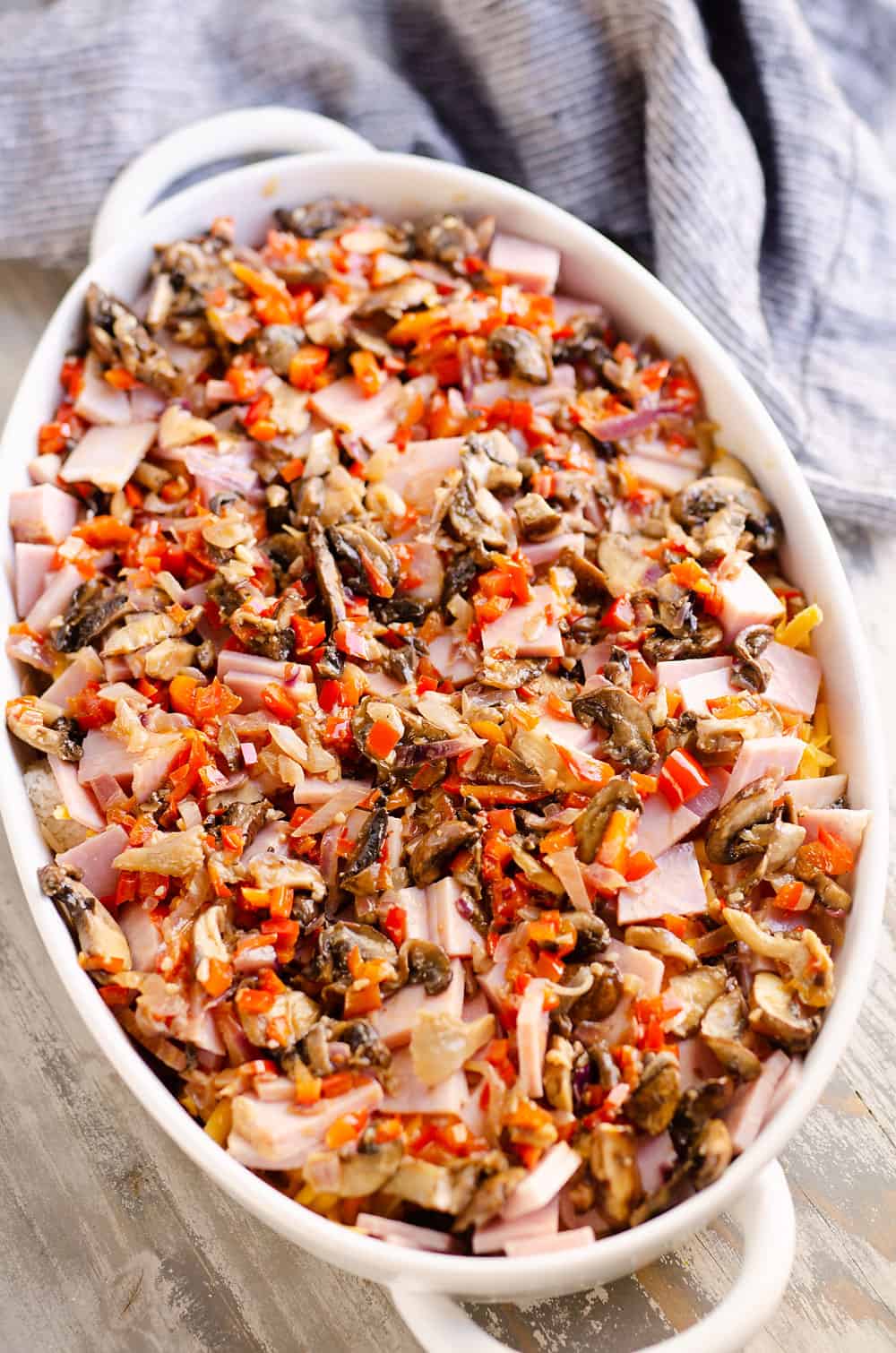 Overnight Ham & Vegetable Egg Casserole